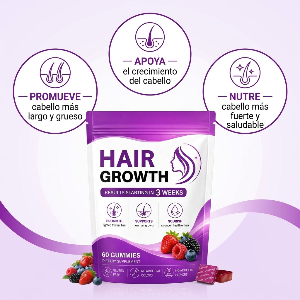 ✨ Gomitas para un Cabello Más Fuerte, Largo y Saludable